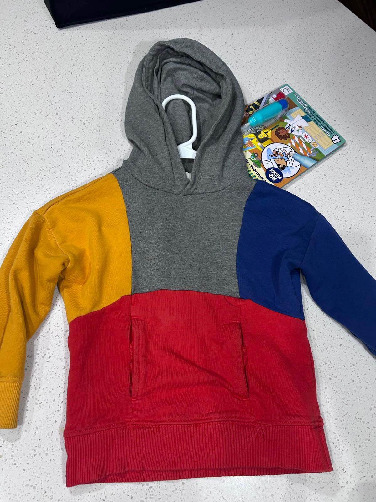 Hanna Andersson 3T Color Block Hoodie – Primary Colors – Soft Organic Cotton