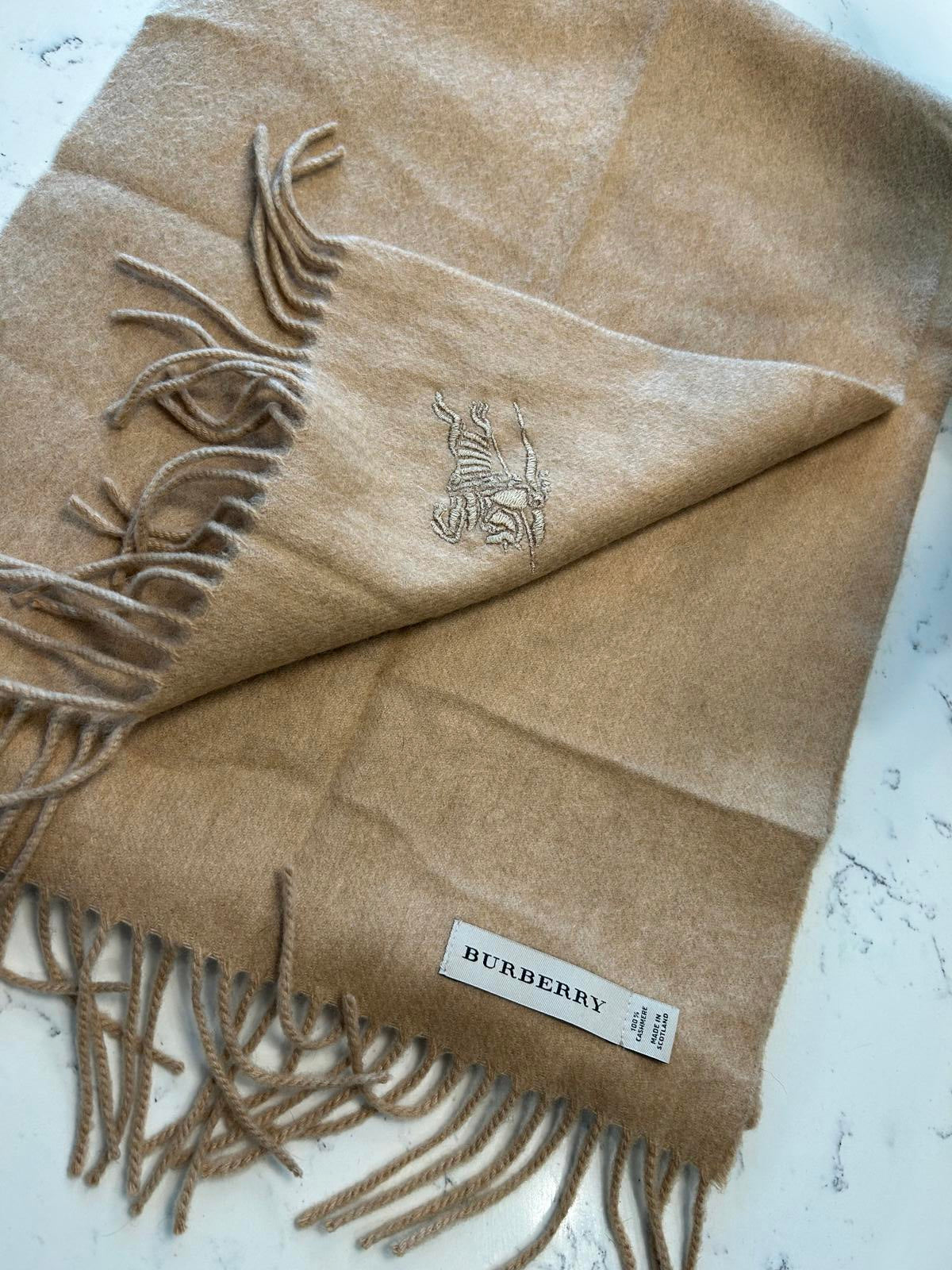 NWT BURBERRY Heritage Cashmere Scarf - Classic Camel Check