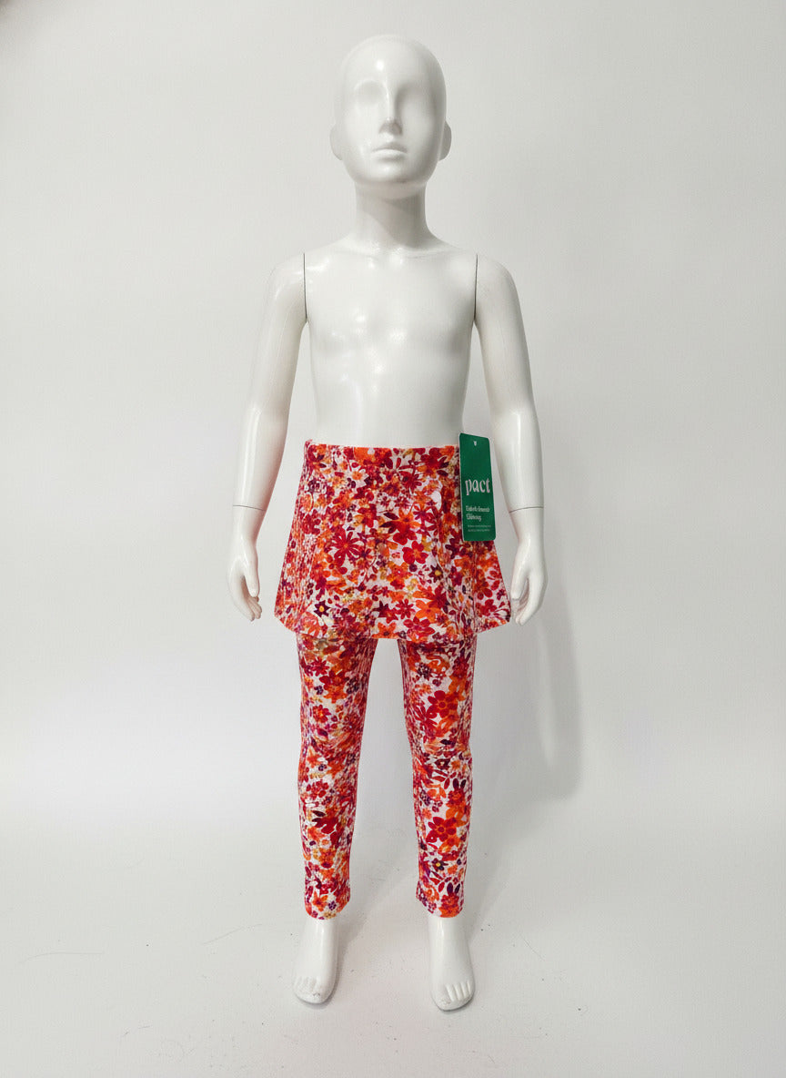 Pact Baby/Toddler Floral Skirted Leggings Organic Cotton Size 2T