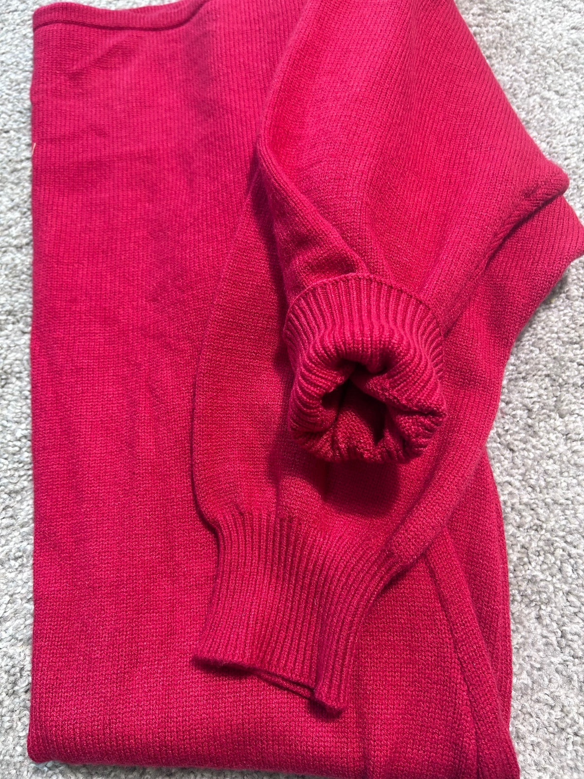 Cupshe Red Knit Midi Dress Women's Large Long Sleeve Wrap V-Neck Stretch
