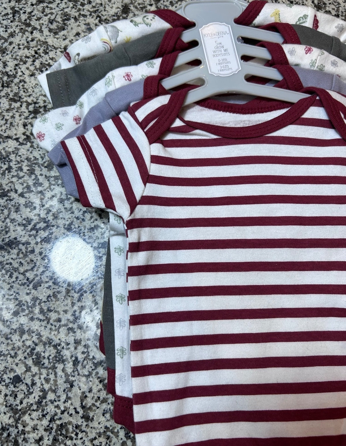Kyle & Deena 5-Pack Grow With Me Baby Bodysuits 0-6 Months