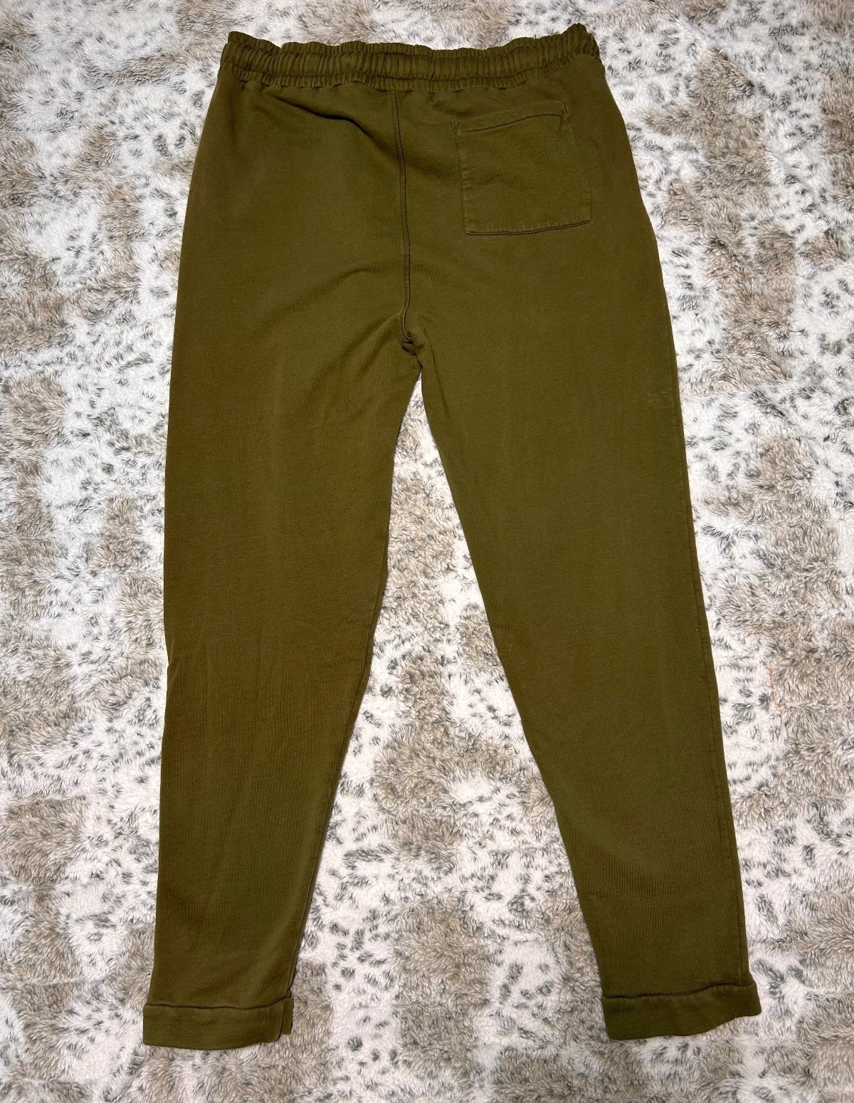 Pact Mens XL Organic Cotton Sweatpants Olive Green Drawstring Lounge Pants -Flaw