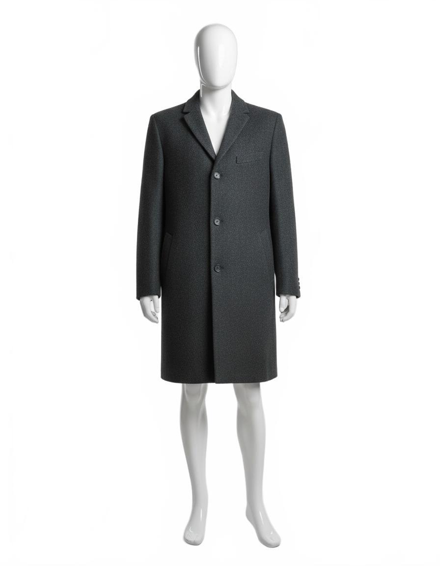 Old Navy Men's XXL Dark Gray Wool Look Overcoat Button Front Coat Jacket