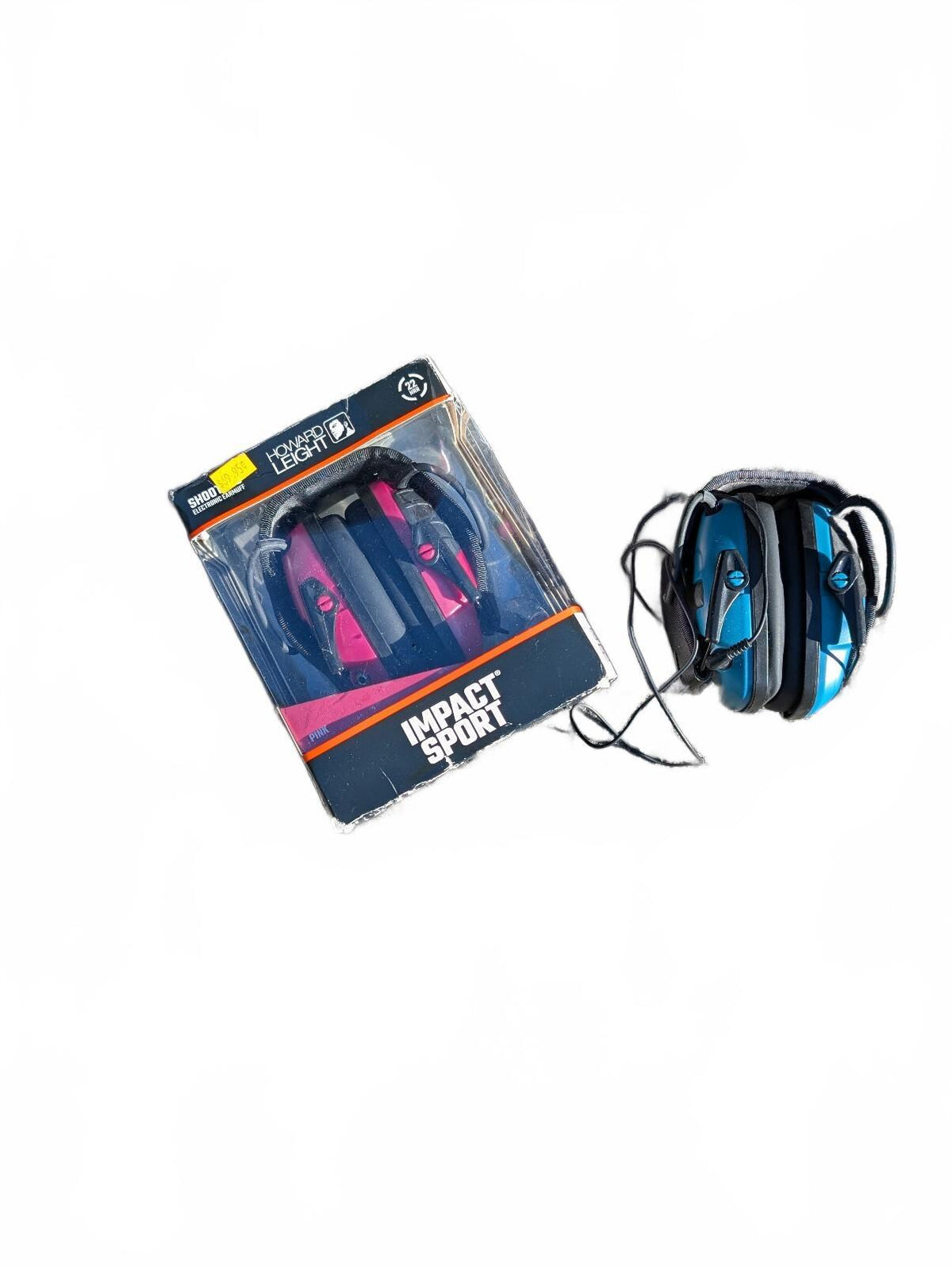 Lot of 2 Howard Leight Impact Sport Electronic Earmuffs Blue Black NIB & Parts