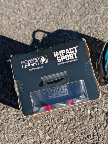 Lot of 2 Howard Leight Impact Sport Electronic Earmuffs Blue Black NIB & Parts