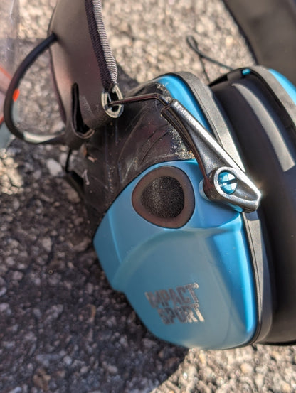Lot of 2 Howard Leight Impact Sport Electronic Earmuffs Blue Black NIB & Parts