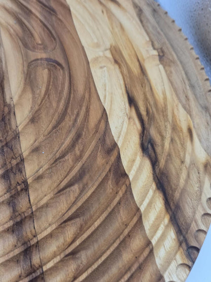 Hand-Carved Finger Labyrinth Meditation Board | Multi-Tone Wood Wall Mount