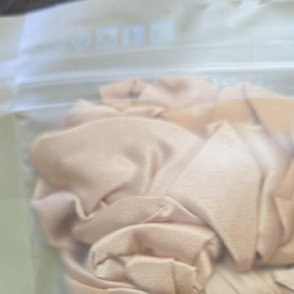 Fancii ELLE Satin Scrunchie Hair Tie Bow Champagne Gold NWT Sealed