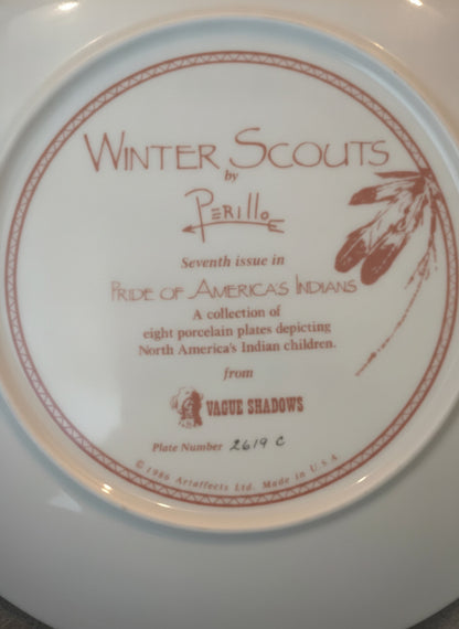 Ardalt Porcelain Collector Plate Winter Scouts by Perillo Signature 1985