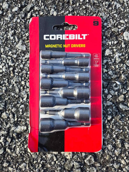 Corebilt 9-Piece Magnetic Nut Driver Set – Impact-Rated