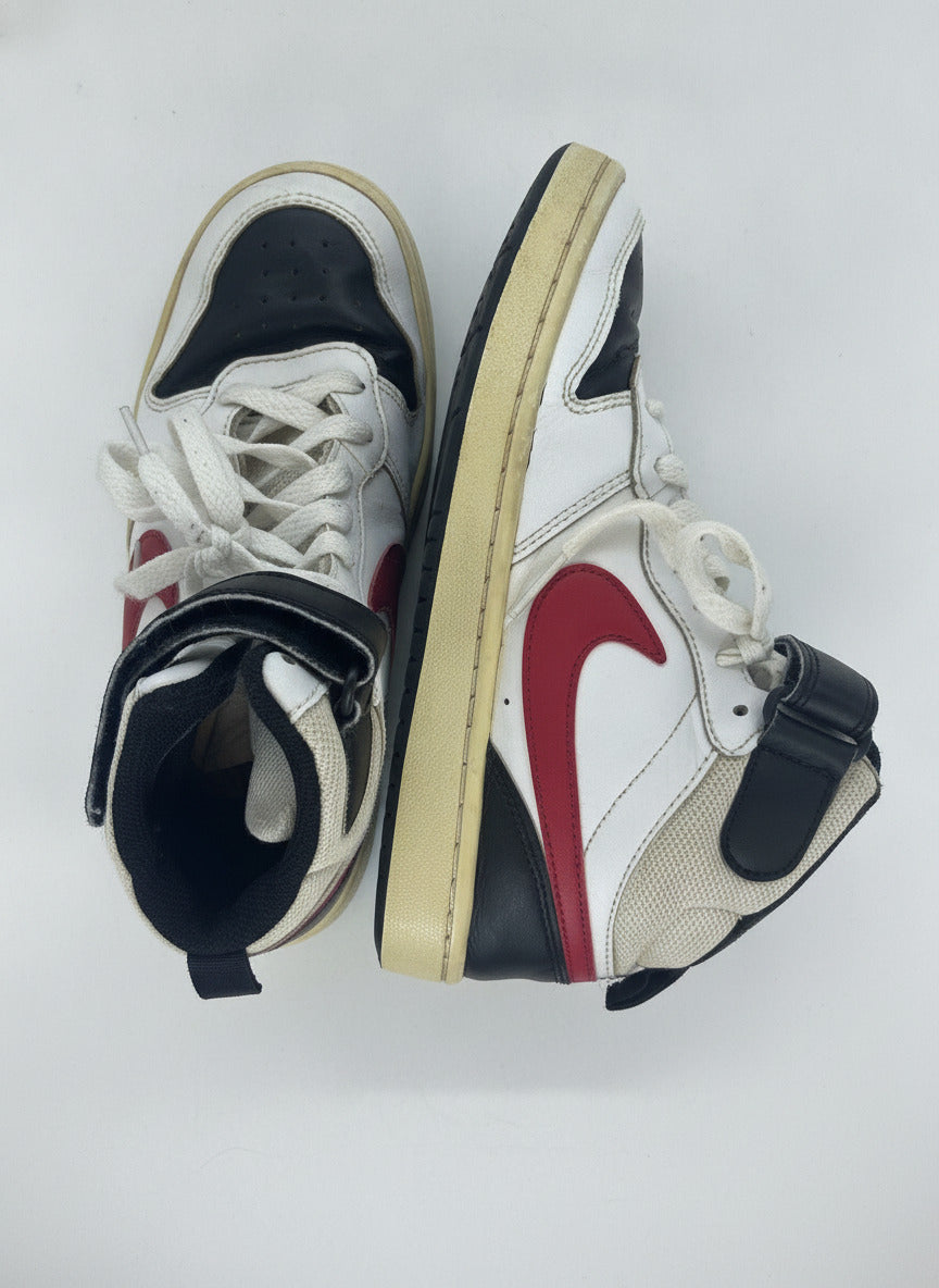 Nike Court Borough Mid 2 GS White University Red Sneakers CD7782-110 Size 4Y
