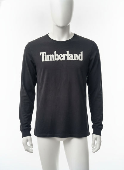 Men's Timberland Black Long Sleeve Logo T-Shirt 100% Organic Cotton Large