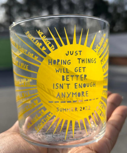 Set of 2 “We Have To Fight For Love” Summer 2022 Glass Tumblers – Orginal