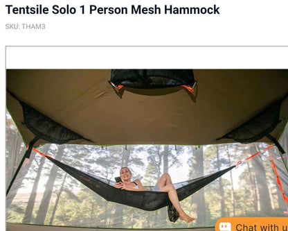 Tentsile Solo 1-Person Hammock, Lightweight Camping Hammock