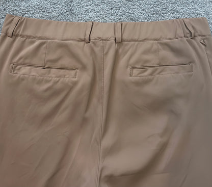 Men's Slim Fit Brown Dress Pants with Stretch and Pockets