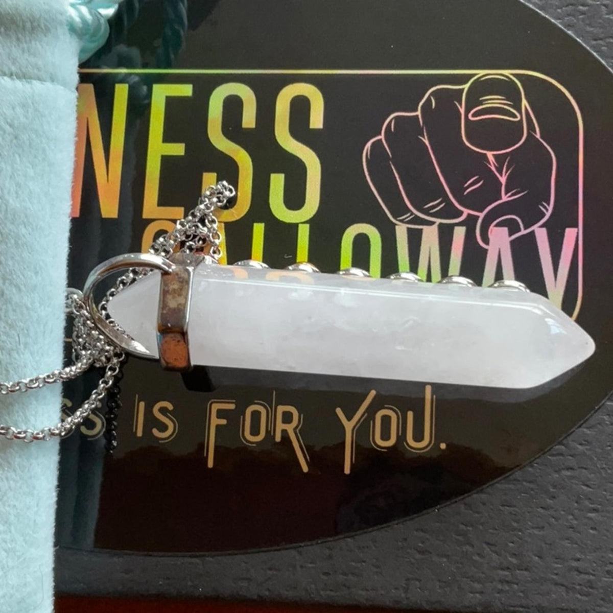 Kindness + 7 Stone Chakra White Quartz Fine Crystal Necklace by Essential Ritual