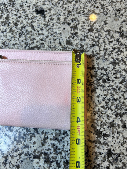 Blush Pink Dual Zip Wristlet Wallet | Travel Card Case & Clutch