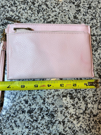 Blush Pink Dual Zip Wristlet Wallet | Travel Card Case & Clutch