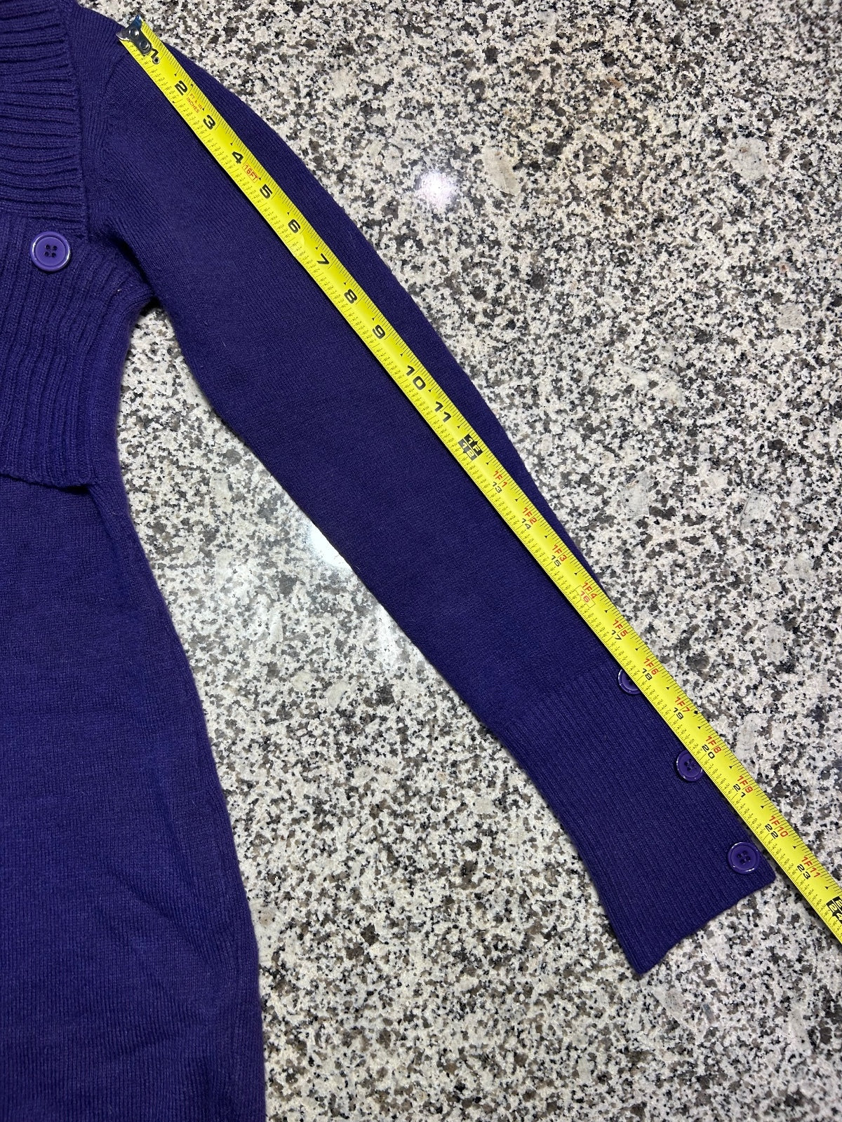 Say What? Purple Cowl Neck Sweater Dress with Button Detail - Size M