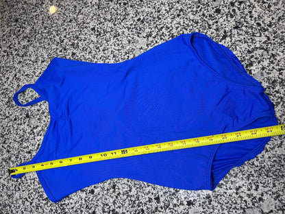 Royal Blue V-Neck Dance Leotard Spaghetti Strap Ballet Gym Women's Medium