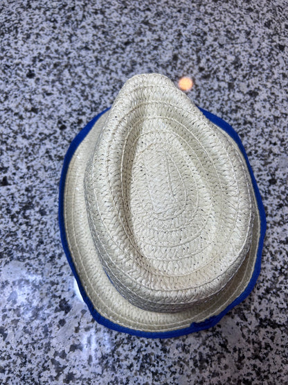 Natural Straw Fedora Sun Hat Summer Beach Vacation Resort Trilby Panama Style