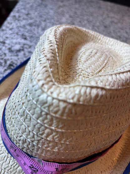 Natural Straw Fedora Sun Hat Summer Beach Vacation Resort Trilby Panama Style