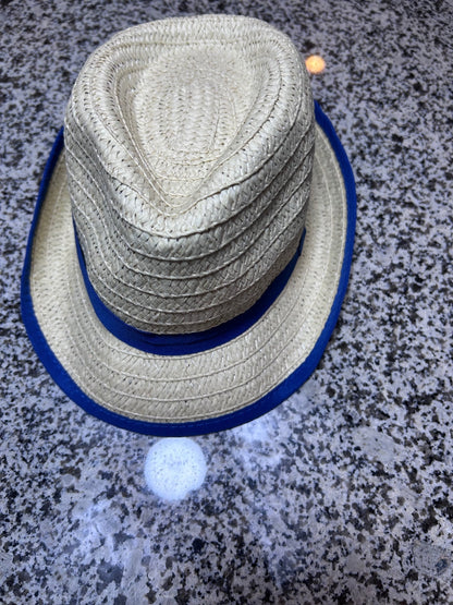 Natural Straw Fedora Sun Hat Summer Beach Vacation Resort Trilby Panama Style