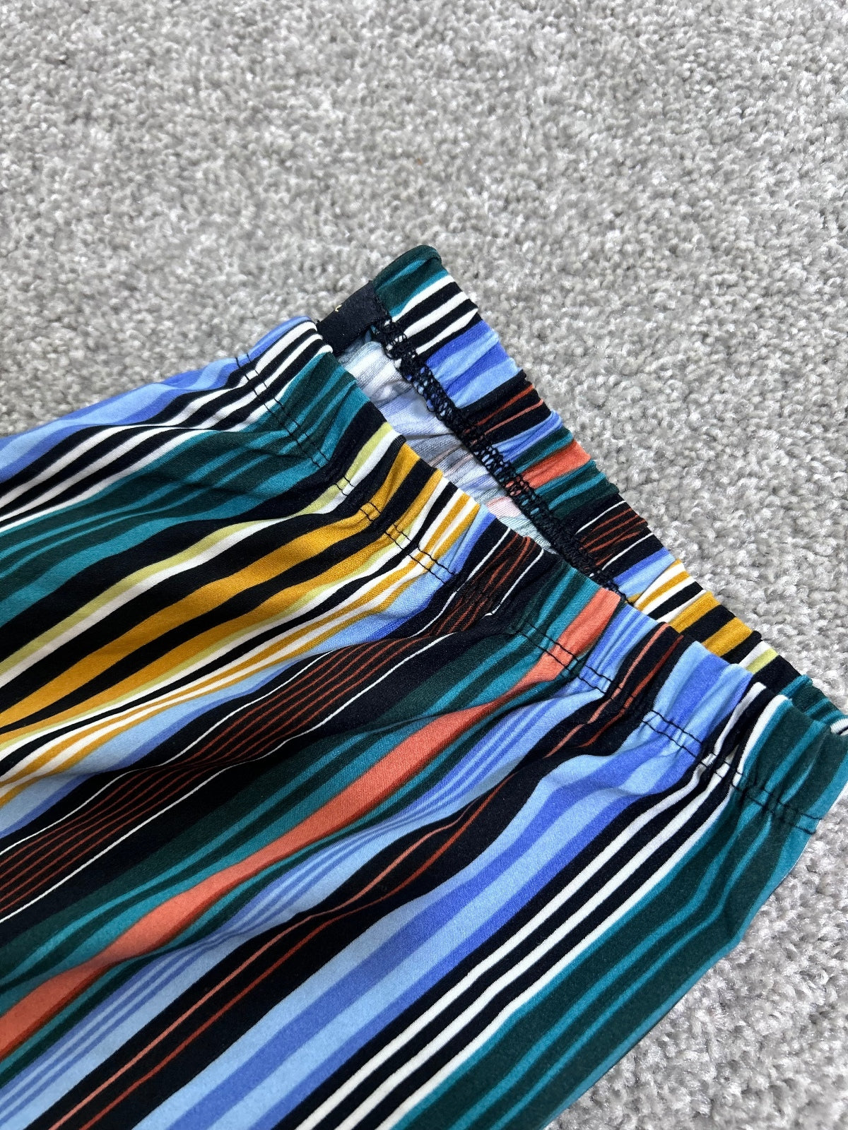 Melissa Paige Pants Women's L Striped Wide Leg High Rise Elastic Waist Colorful
