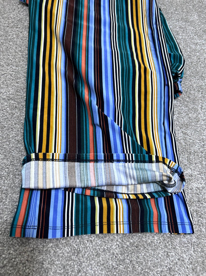 Melissa Paige Pants Women's L Striped Wide Leg High Rise Elastic Waist Colorful