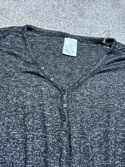 Cozy Black Long Sleeve Jumpsuit | Elastic Waist Cuffed Ankle Loungewear Size S