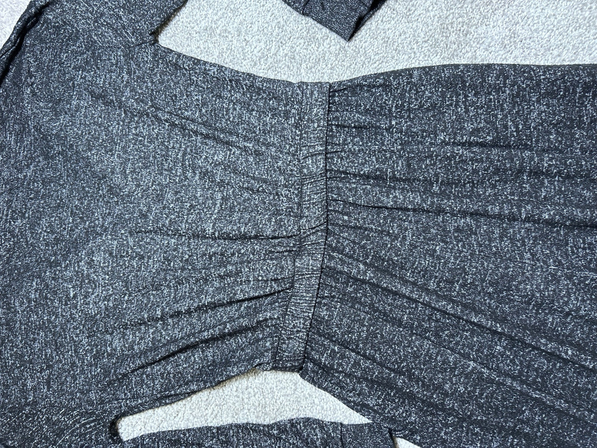 Cozy Black Long Sleeve Jumpsuit | Elastic Waist Cuffed Ankle Loungewear Size S