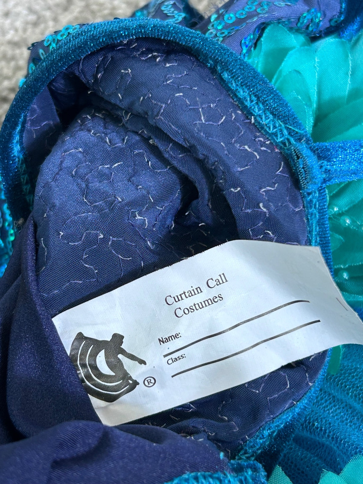 Curtain Call Radiant Reflection E1190 Teal Blue Sequin Sparkle Dance Costume ALA