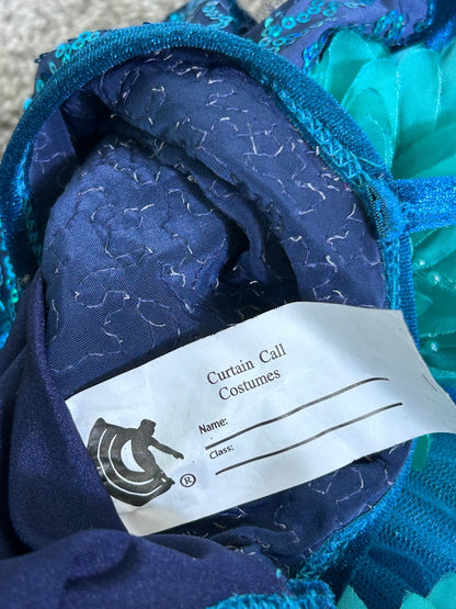 Curtain Call Radiant Reflection E1190 Teal Blue Sequin Sparkle Dance Costume ALA