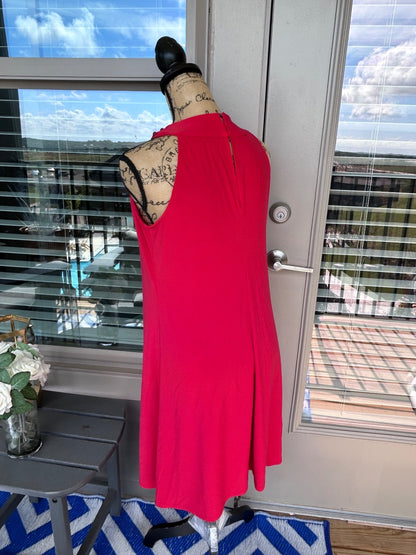 C&C California Womens Size Medium Red Sleeveless Beaded Neck Party Dress M