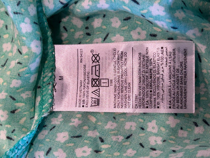 Old Navy Green Floral Wrap Midi Dress Women’s Medium Ruffle V-Neck Casual