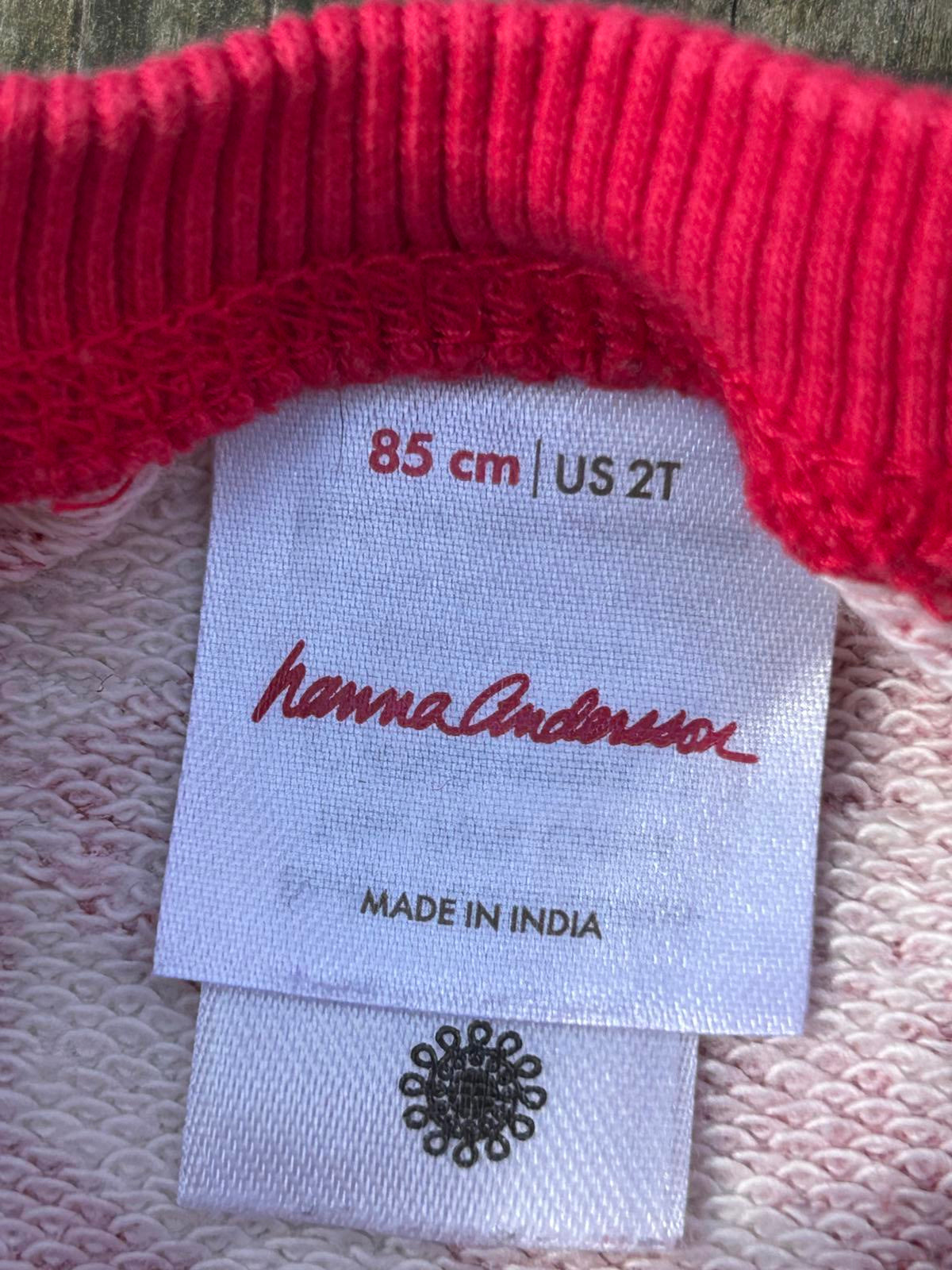 Preloved Hanna Anderson pullover Red and White Sweatshirt Sz. 2T