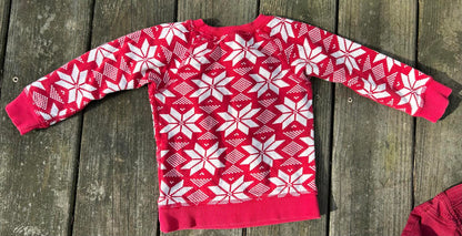 Preloved Hanna Anderson pullover Red and White Sweatshirt Sz. 2T
