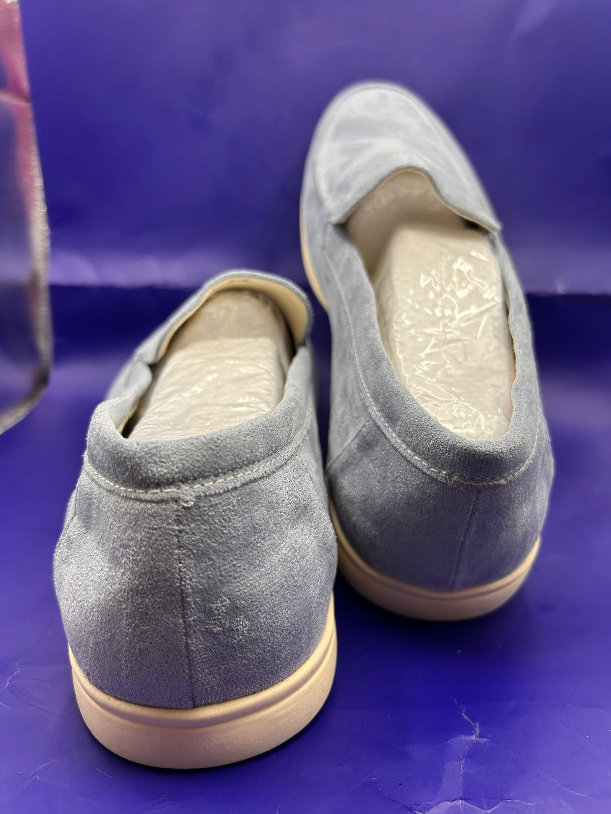 Old Money Mens Size 13 Light Blue Suede Style Loafers Slip On Driving Shoes