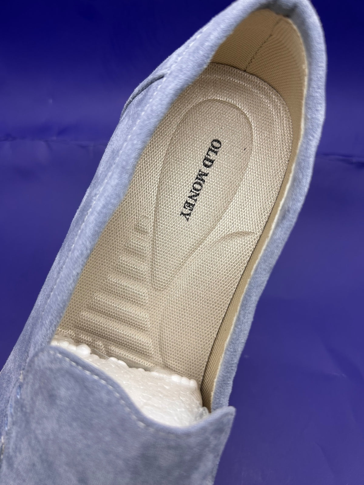 Old Money Mens Size 13 Light Blue Suede Style Loafers Slip On Driving Shoes