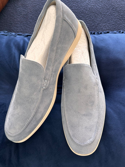Old Money Mens Size 13 Light Blue Suede Style Loafers Slip On Driving Shoes