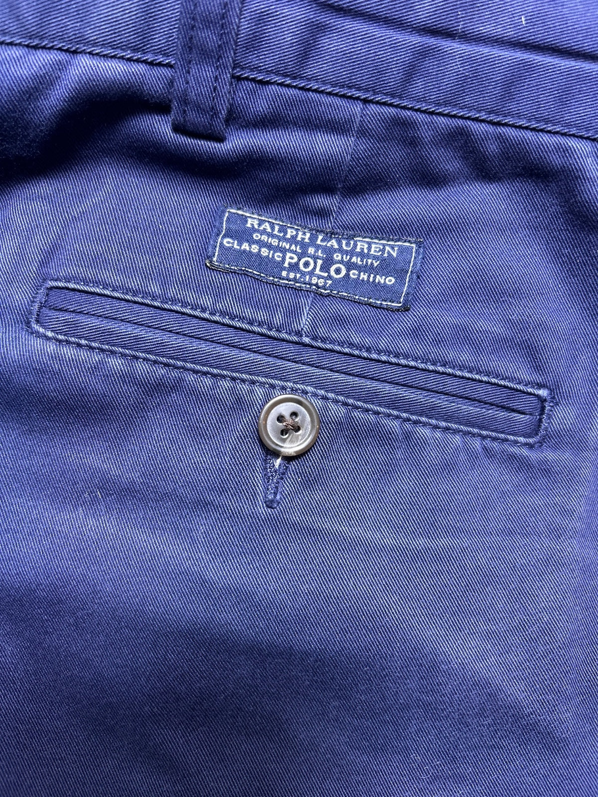 THRIFT| Polo Ralph Lauren M 40W 30L Navy Chino Pants Classic Straight Leg Cotton