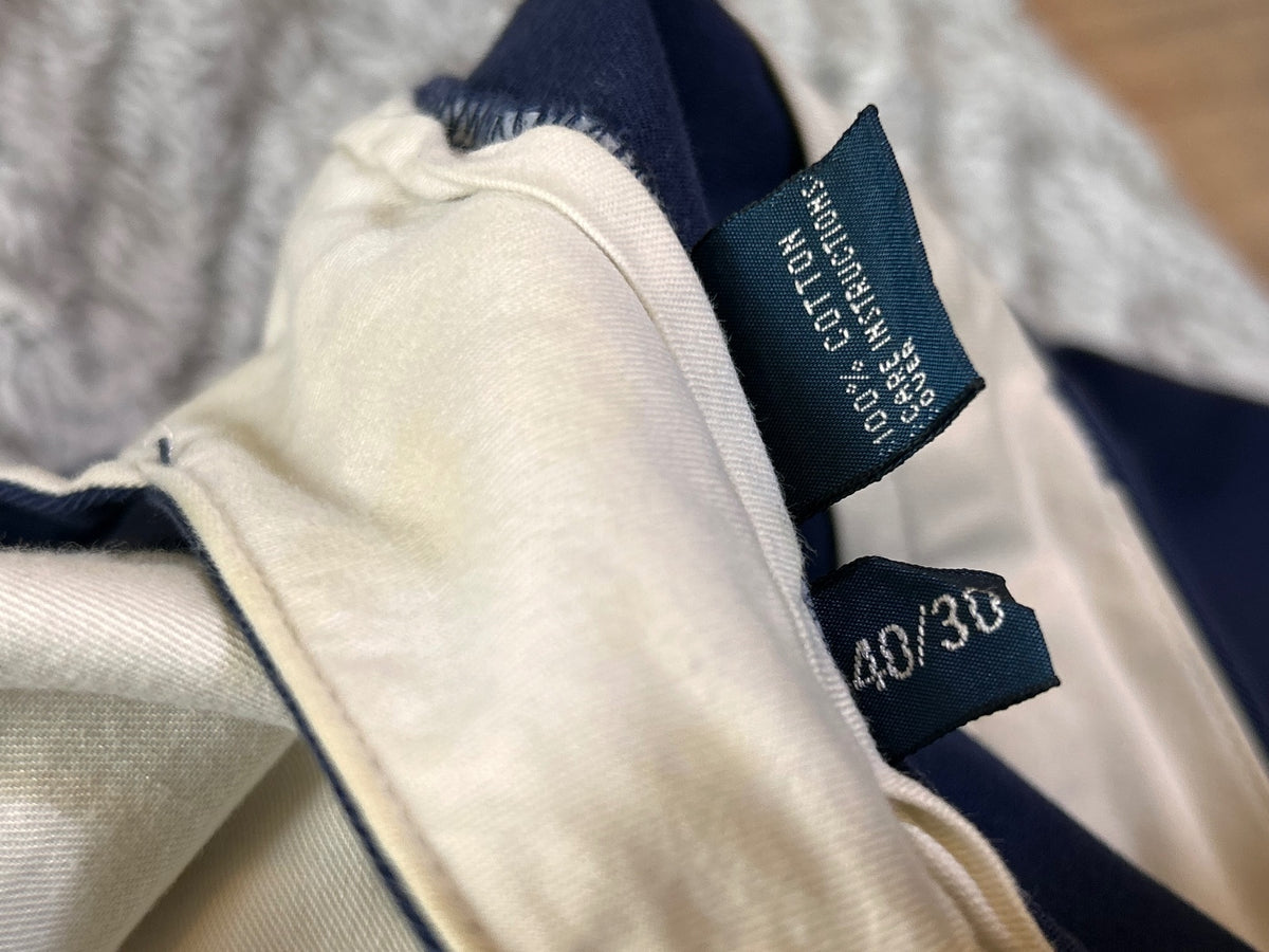 THRIFT| Polo Ralph Lauren M 40W 30L Navy Chino Pants Classic Straight Leg Cotton