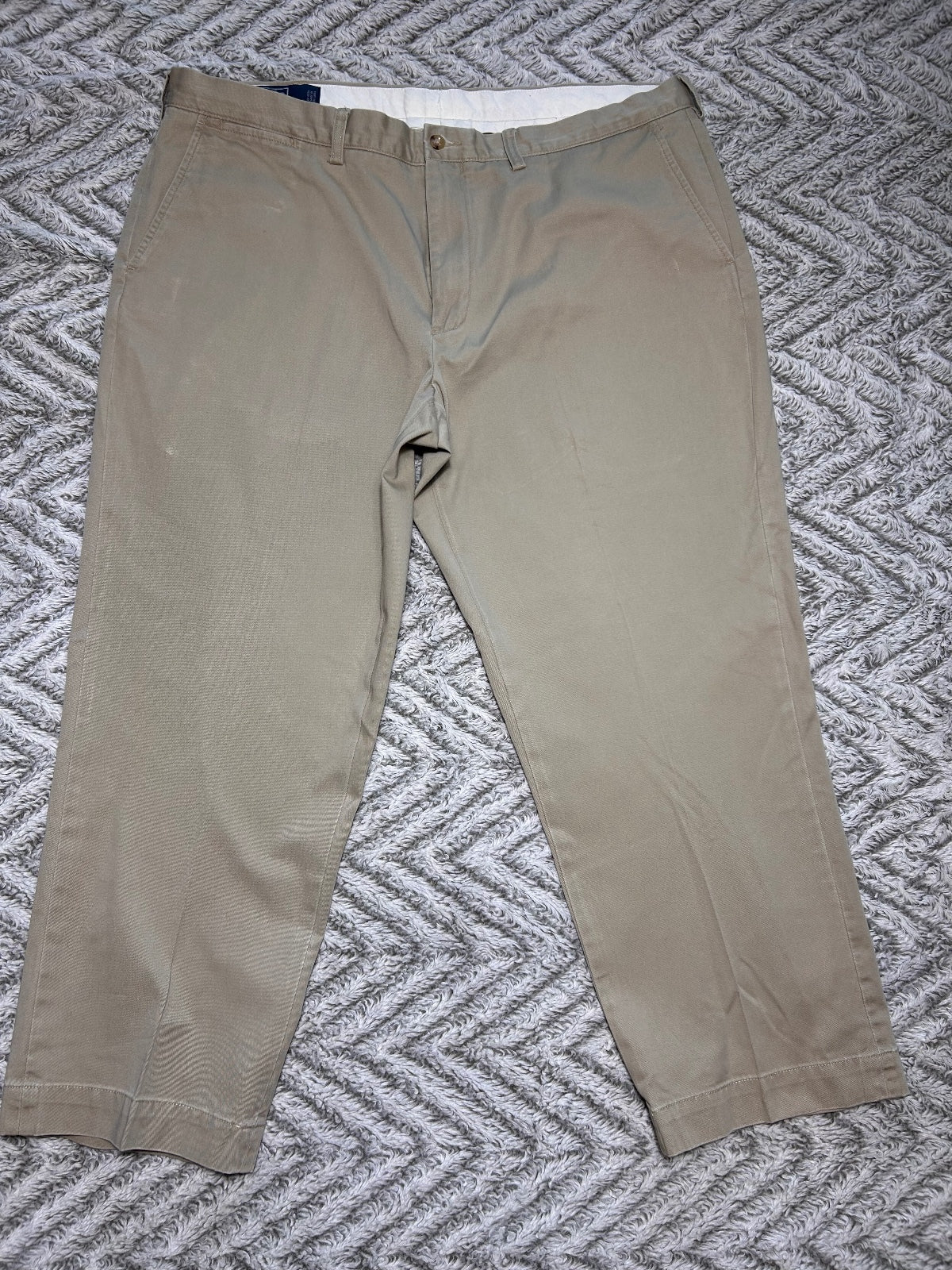 THRIFT Polo Ralph Lauren Mens 40W 29L Preston Chino Pants Spot On Seat Khaki