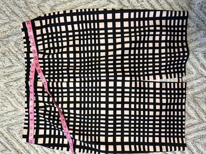 Black and Beige Checkered Pencil Skirt with Front Slit - Professional and Chic