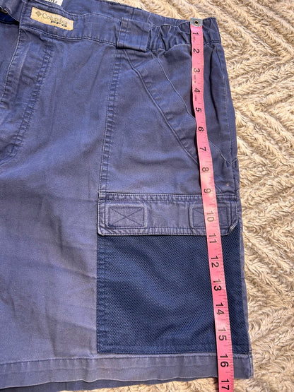 Thrift! Columbia PFG Blue Utility Cargo Shorts Men's XL Mesh Pocket