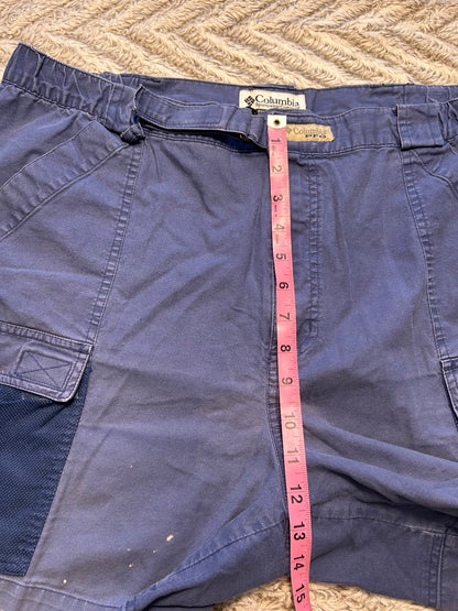 Thrift! Columbia PFG Blue Utility Cargo Shorts Men's XL Mesh Pocket