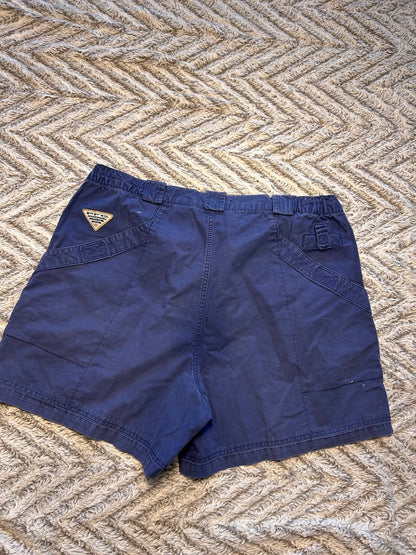 Thrift! Columbia PFG Blue Utility Cargo Shorts Men's XL Mesh Pocket