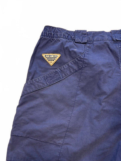 Thrift! Columbia PFG Blue Utility Cargo Shorts Men's XL Mesh Pocket