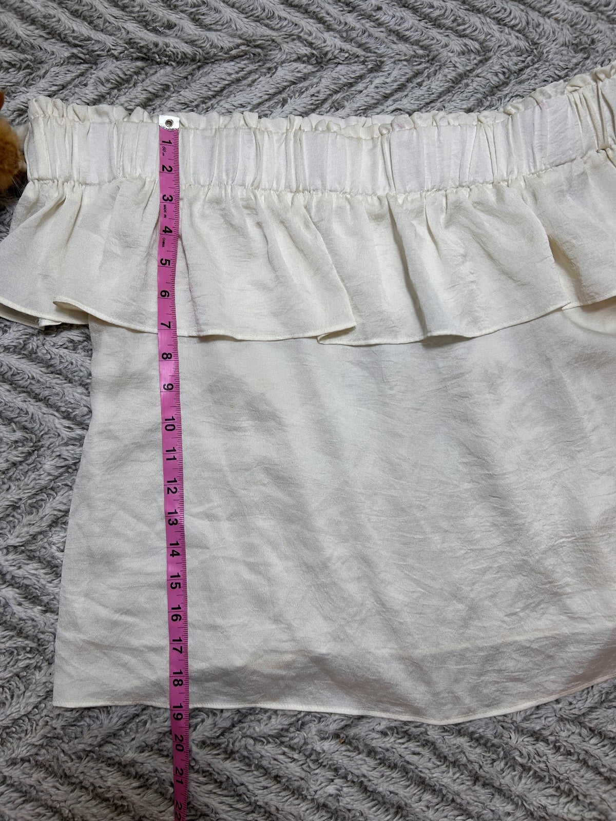 Express White Off Shoulder Ruffle Top Tube Blouse Women's L Layering