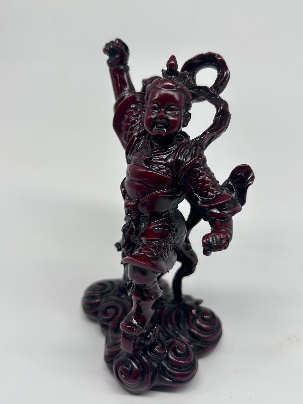 Vintage Chinese Red Resin Figurine - Cinnabar Style - Single Statue